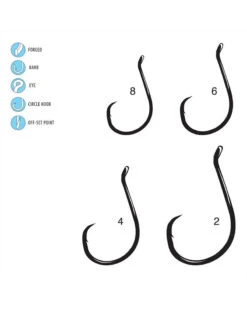 Hooks - Gamakatsu - Octopus Circle Black 25 Value Pack -Fishing Gear Sales 2084 BKOctopusCircleLineArt