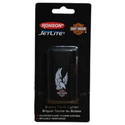 POCKET LIGHTER - RONSON - Ronson Harley Davidson JetLite Eagle Logo Butane Torch Lighter, Black #43524EAGLE