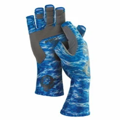 Glove - Fish Monkey - Half Finger GUIDE GLOVE -Fishing Gear Sales Half Finger Guide Glove Composite Blue Camo