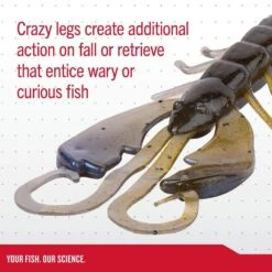 Craw Fishing Soft Bait - Berkley - PowerBait Crazy Legs Chigger 4" -Fishing Gear Sales PowerBaitCrazyLegsChiggerCraw BlueCraw info1