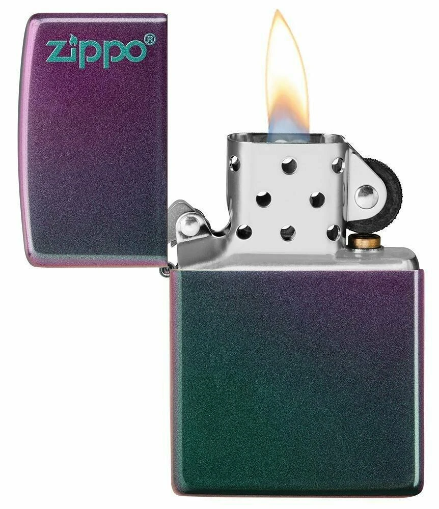 POCKET LIGHTER - ZIPPO - IRIDESCENT VIOLET + LOGO, SATIN FINISH GENUINE POCKET LIGHTER NEW #49146ZL 6 POCKET LIGHTER - ZIPPO - IRIDESCENT VIOLET + LOGO, SATIN FINISH GENUINE POCKET LIGHTER NEW #49146ZL - Image 4